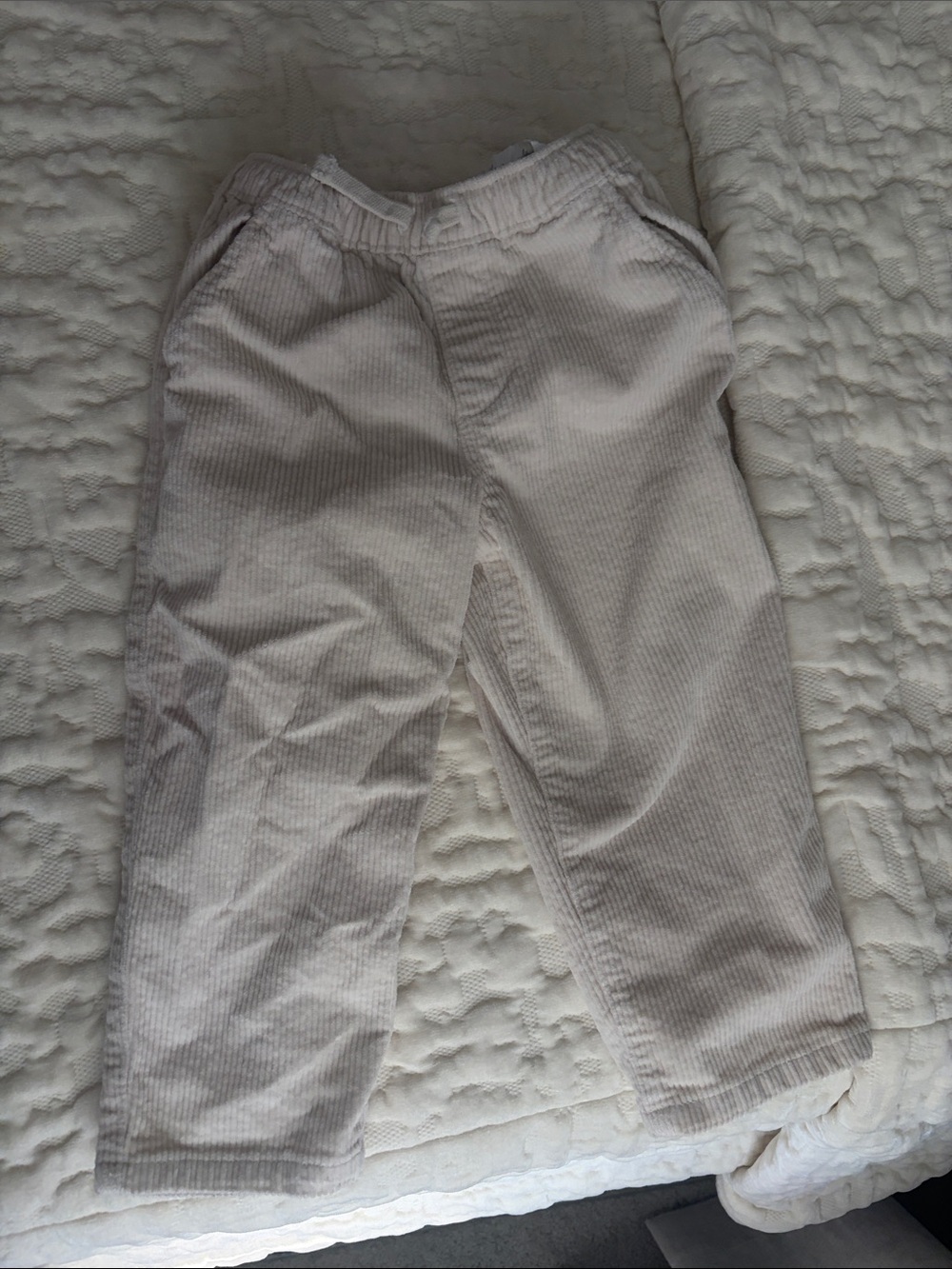 Kids Corduroy Pull-On Pants - White/Cream zara